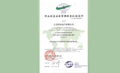 職業(yè)健康安全管理體系認(rèn)證證書(shū)